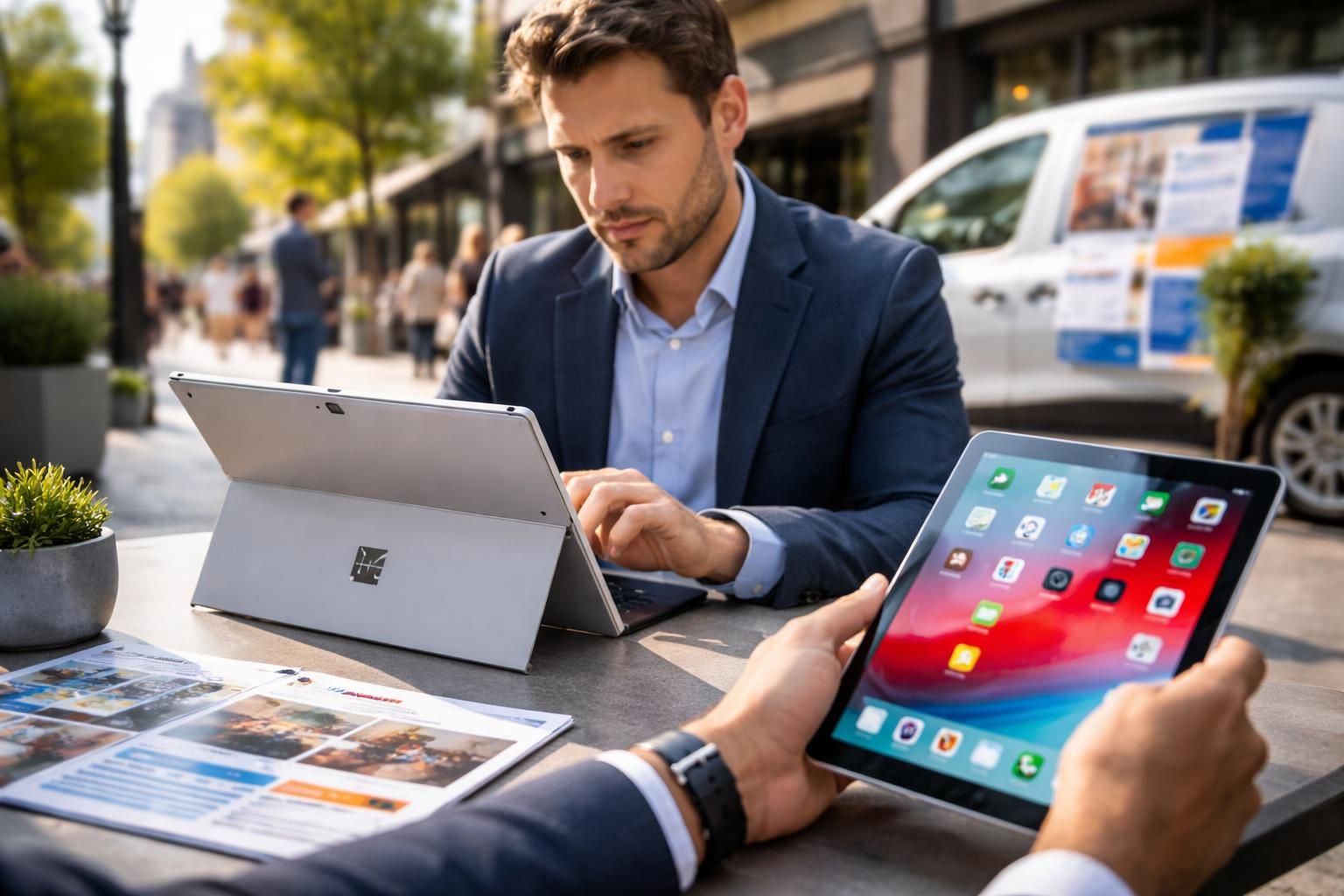 Surface vs iPad : arbitrer Tablette tactile Microsoft pour marketing terrain