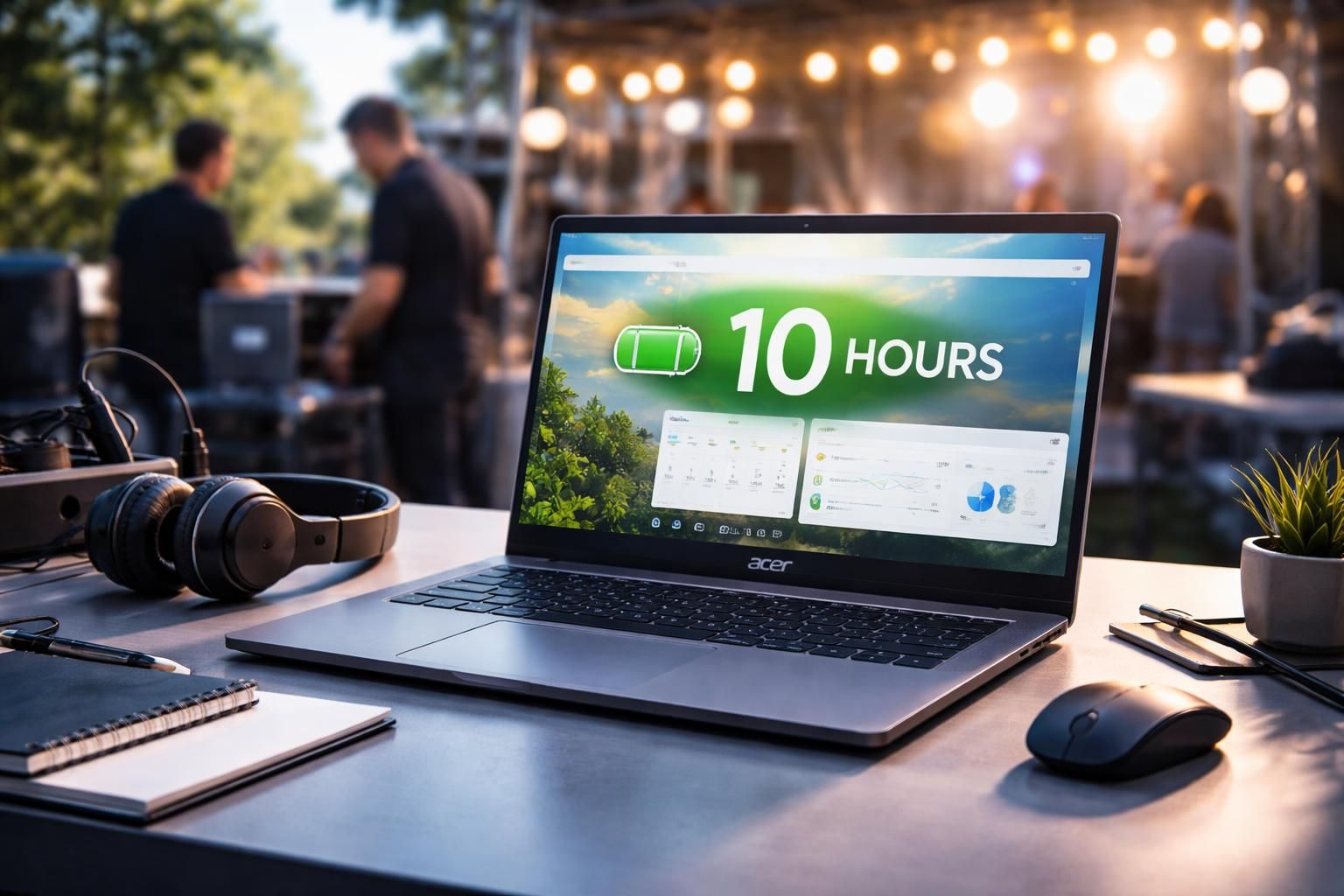 Autonomie : rendre PC portable Acer fiable 10h en événementiel